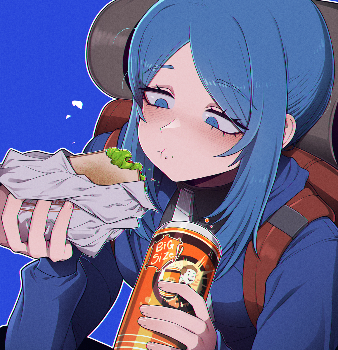 This is a pixiv picture whose title is 밥먹는 바리.