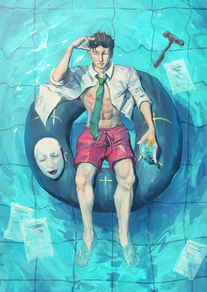 This is a pixiv picture whose title is プール日車.