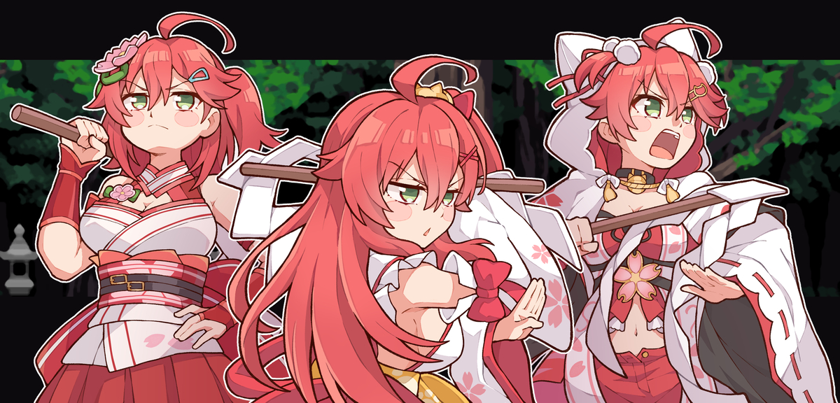This is a pixiv picture whose title is Elite Exorcist Miko.