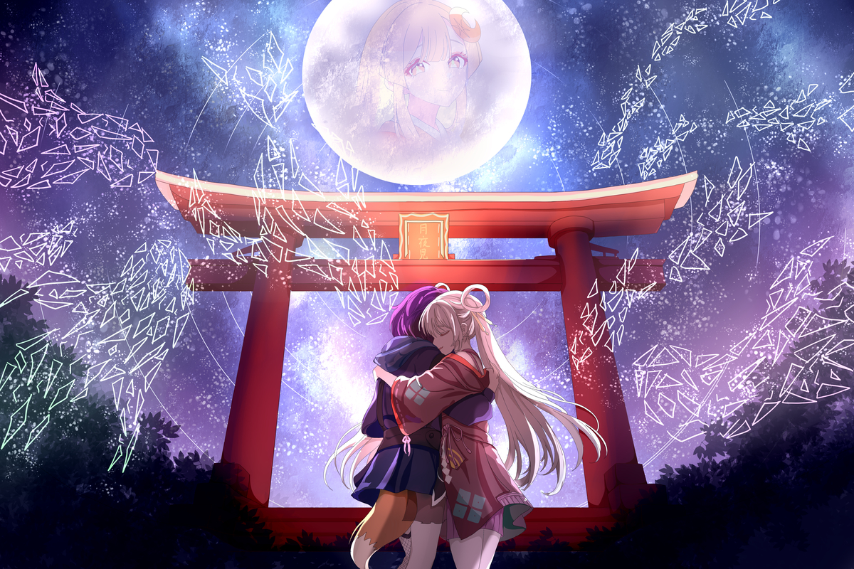 This is a pixiv picture whose title is 8000年越しの再会.