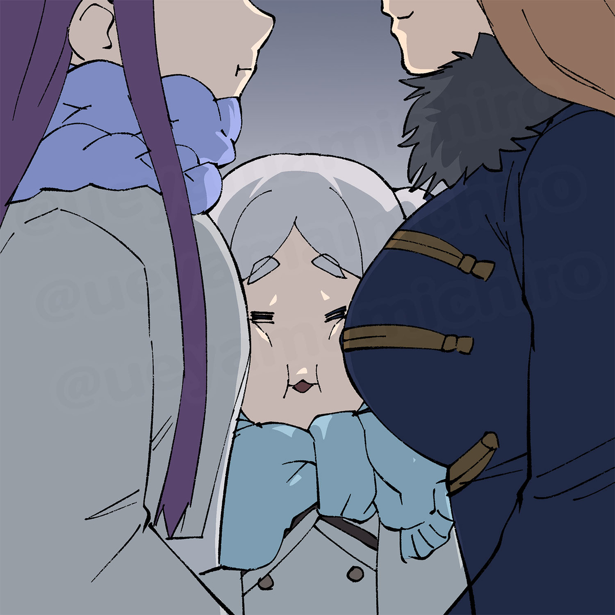 This is a pixiv picture whose title is 圧壊のフリーレン.