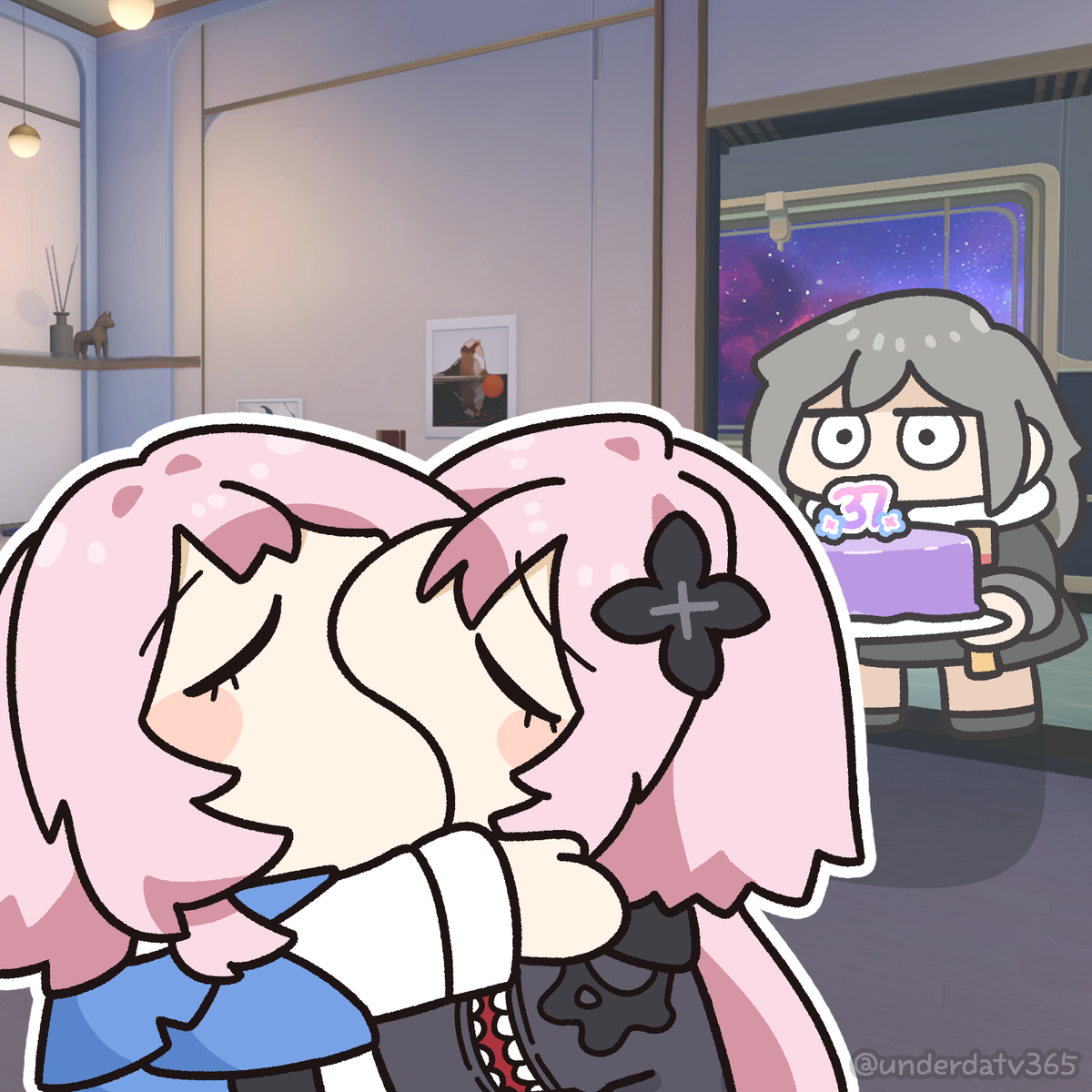 This is a pixiv picture whose title is 삼칠아 생일축하해...?.