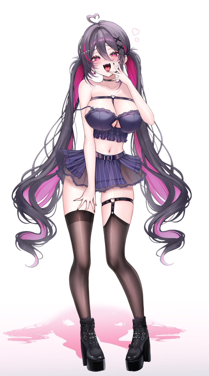 This is a pixiv picture whose title is NewOC🖤✖️🩷.