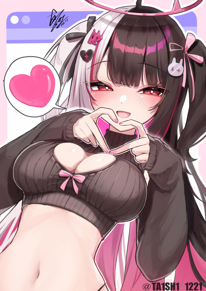 This is a pixiv picture whose title is 夜見れな新衣装イラスト.