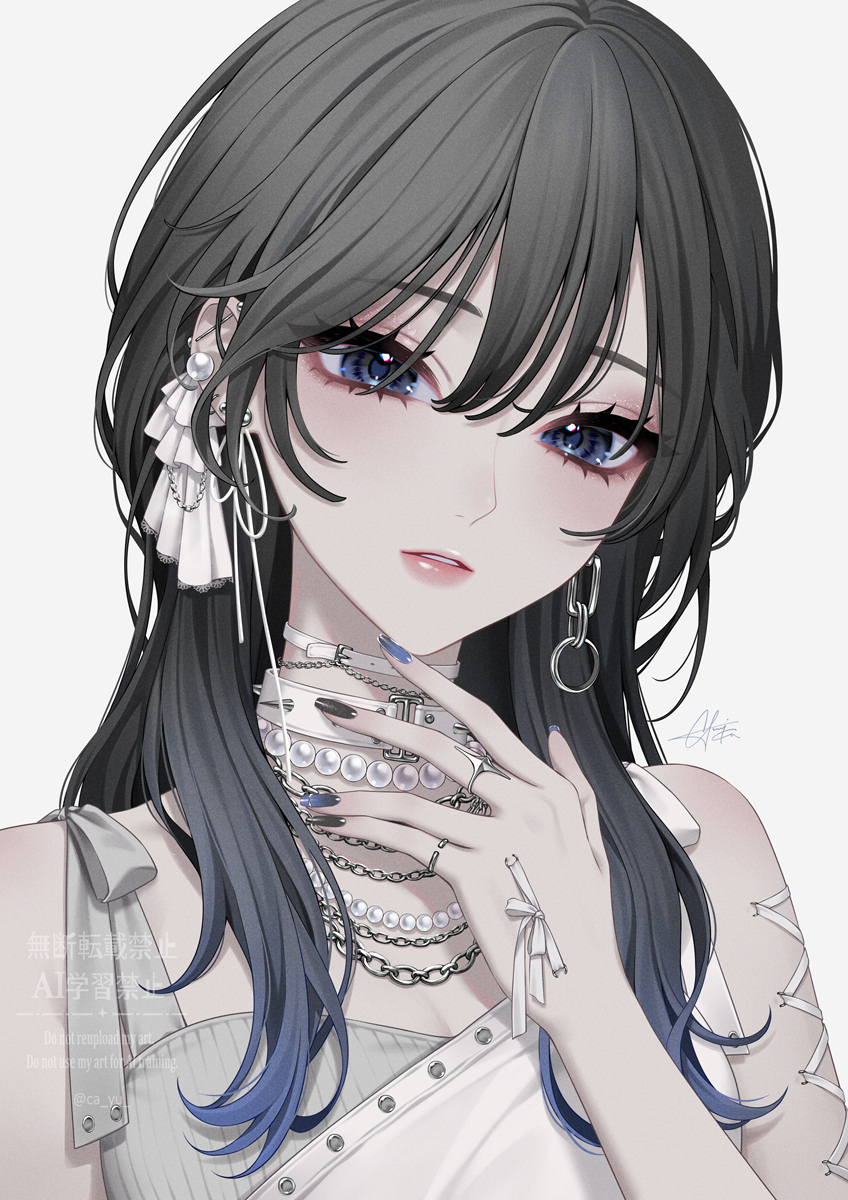 This is a pixiv picture whose title is 💙🤍✧˖°.