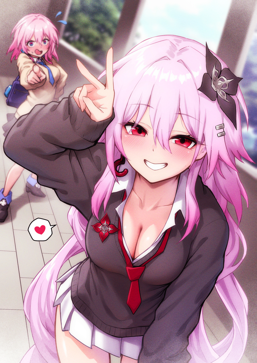 This is a pixiv picture whose title is グラフィエ学院のJKたち.