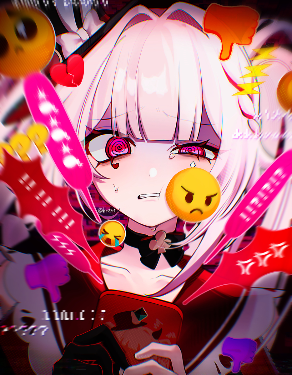 This is a pixiv picture whose title is 【衝撃】大人気配信者火花、正体は〇〇のニセモノ！？.