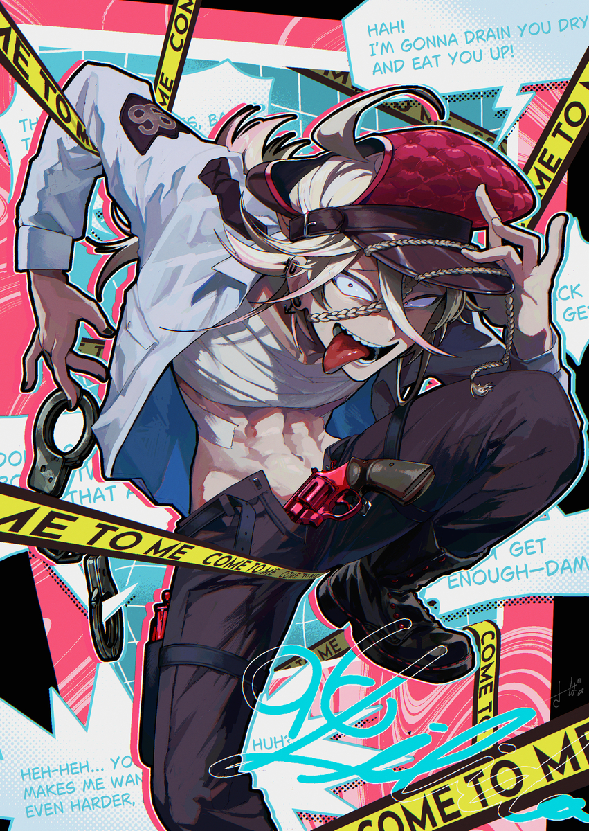 This is a pixiv picture whose title is 💥反社会的セクシーポリス💥.