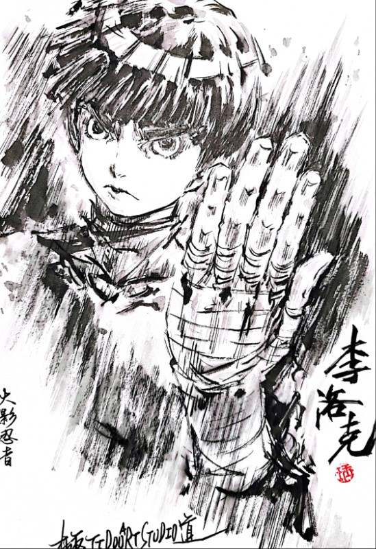 This is a pixiv picture whose title is 【極道畫師】李洛克.