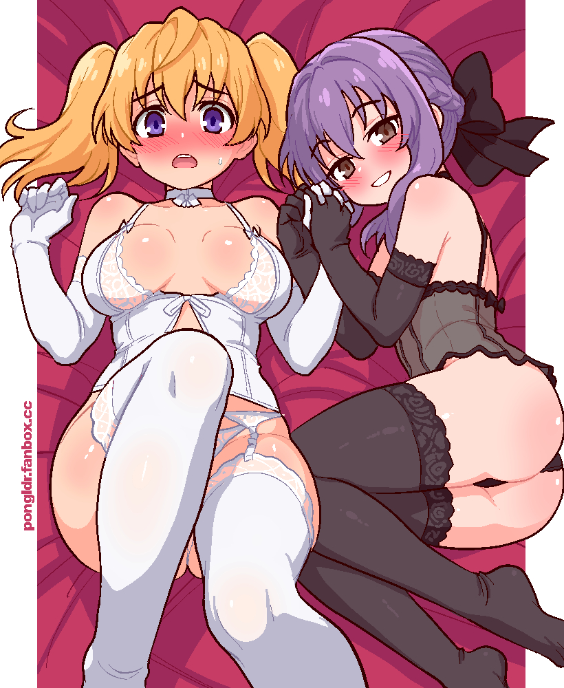 This is a pixiv picture whose title is Mitsuba and Shinoa.