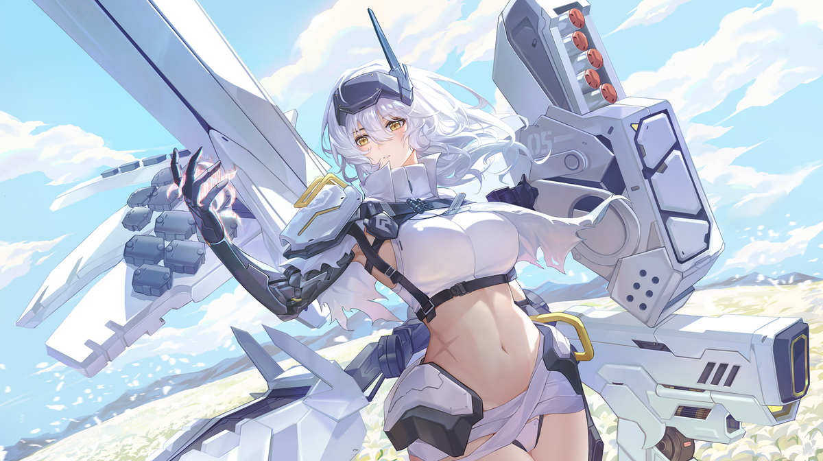 This is a pixiv picture whose title is スノーホワイト：ヘビーアームズ.