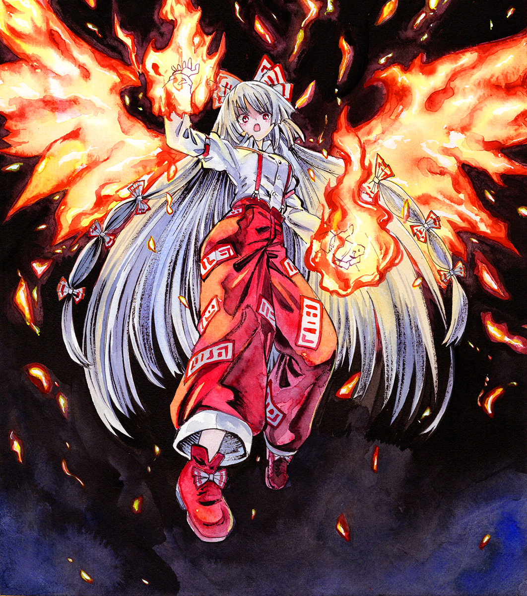 This is a pixiv picture whose title is 藤原妹紅.