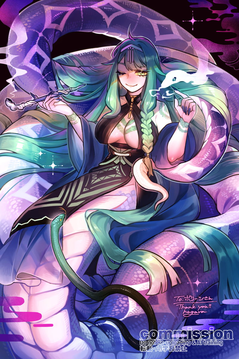 This is a pixiv picture whose title is lamia lady.