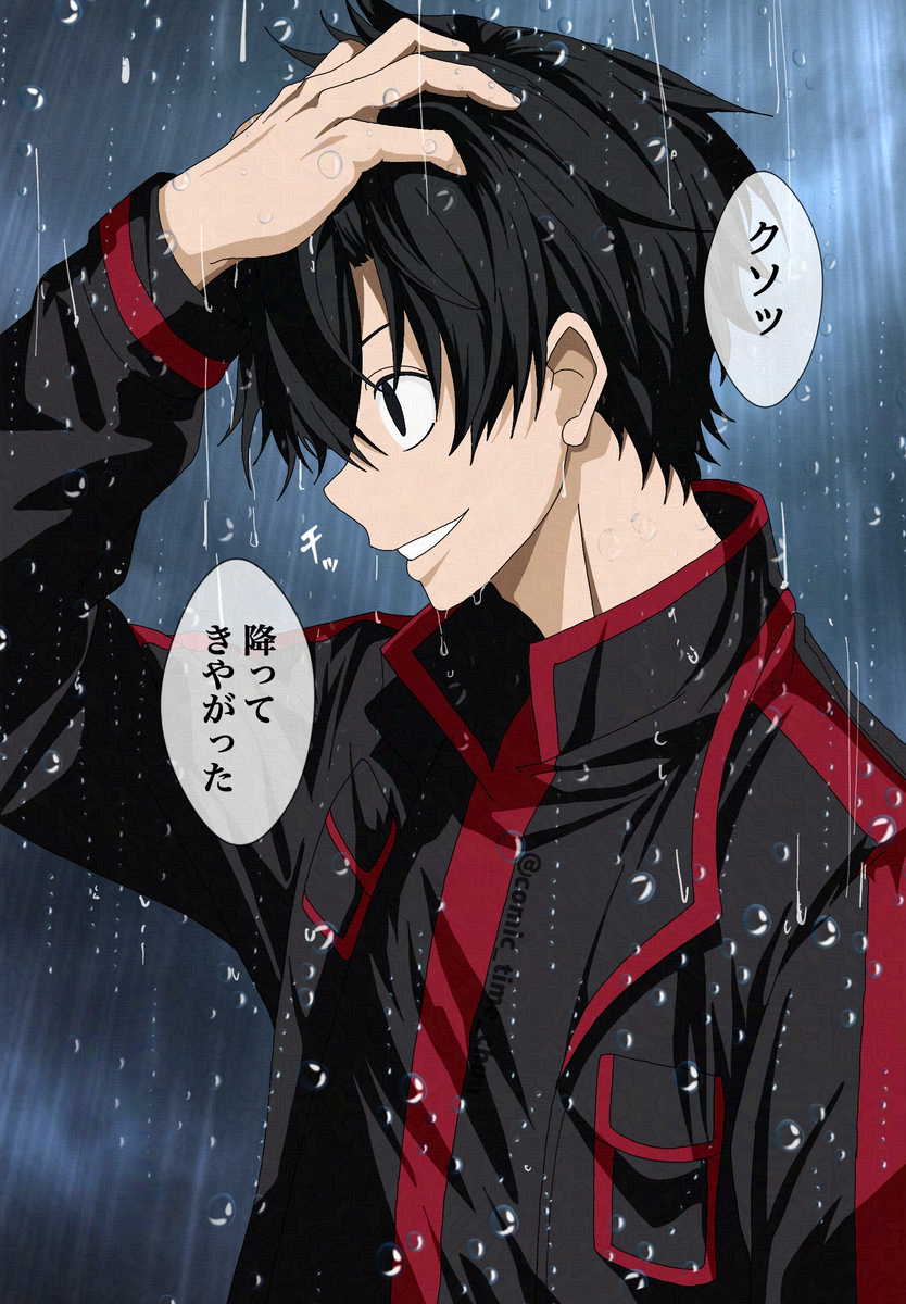 This is a pixiv picture whose title is 雨も滴るいい男.