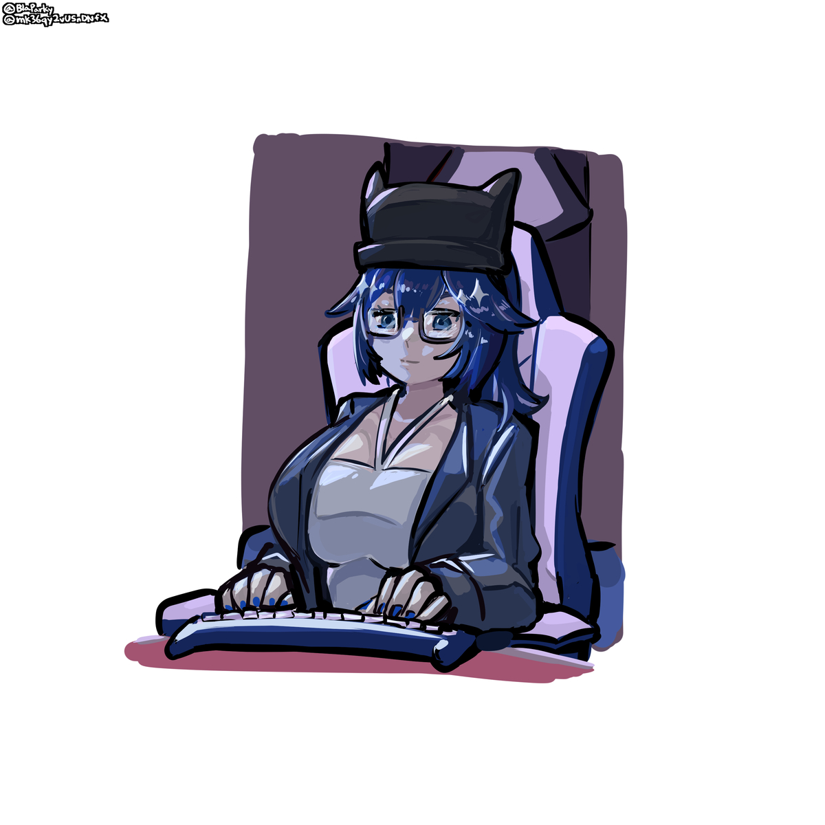 This is a pixiv picture whose title is Working Time.