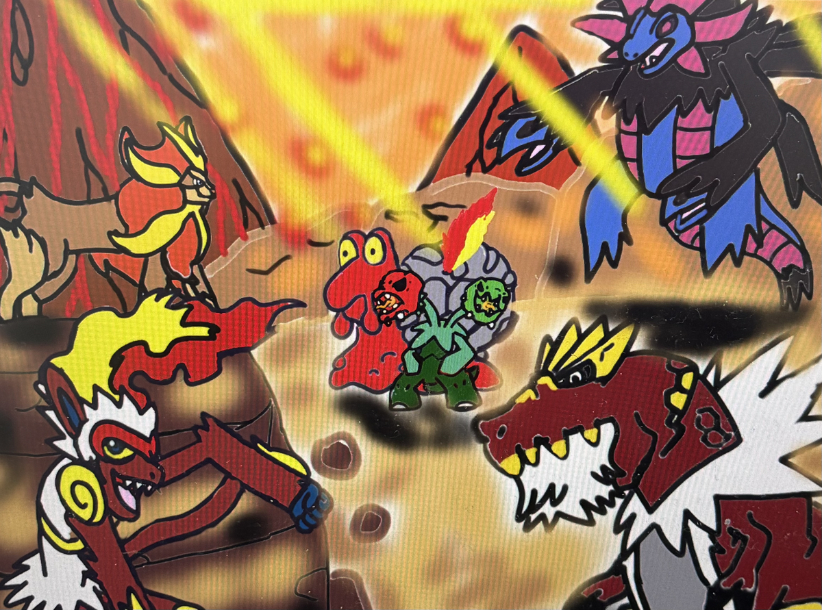 This is a pixiv picture whose title is バーニングアイランド🌋.