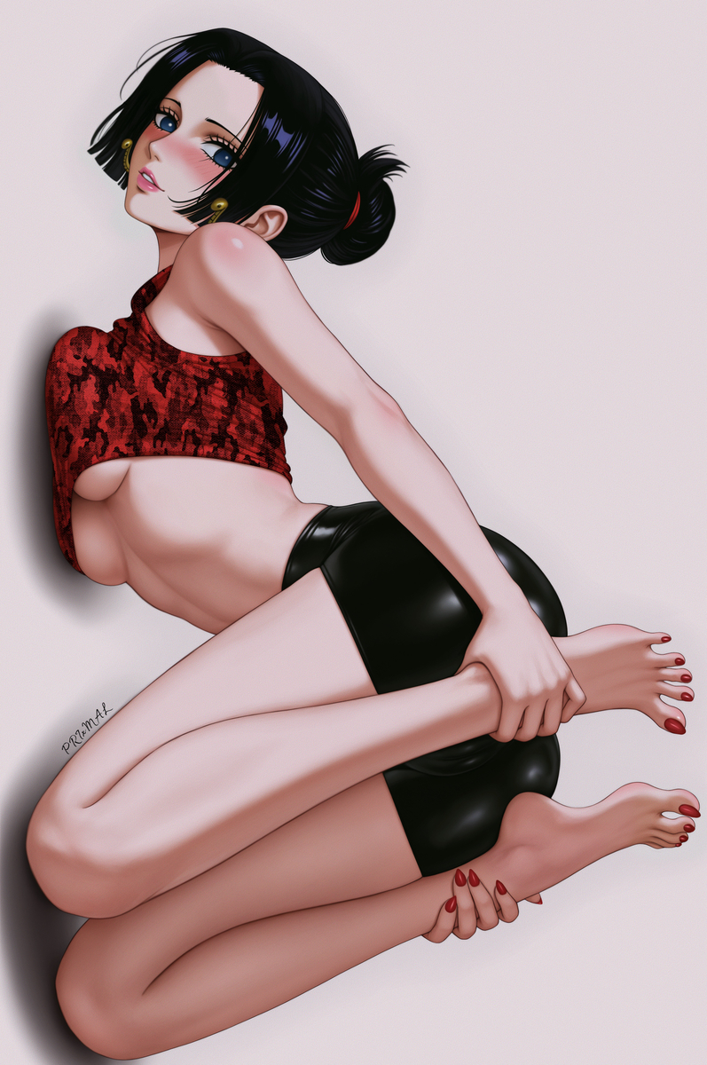 This is a pixiv picture whose title is Boa Hancock Stretching.