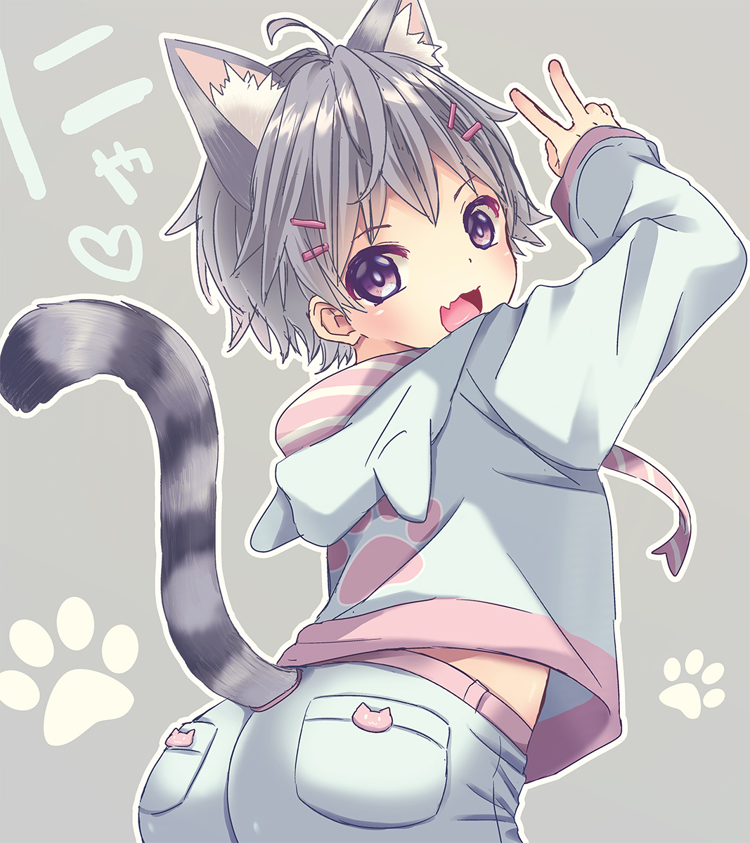 This is a pixiv picture whose title is (/・ω・)/にゃー！.