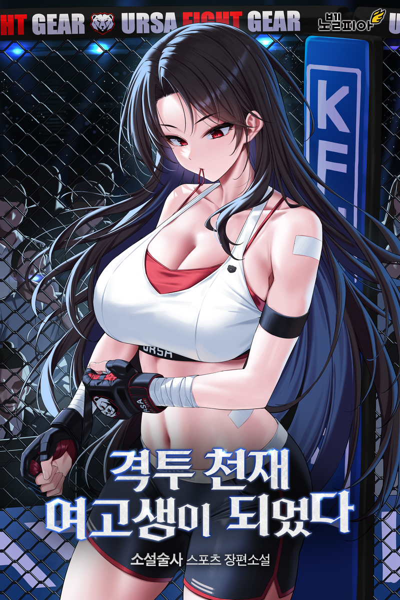 This is a pixiv picture whose title is 노벨피아[격투 천재 여고생이 되었다] 표지 작업 했습니다..