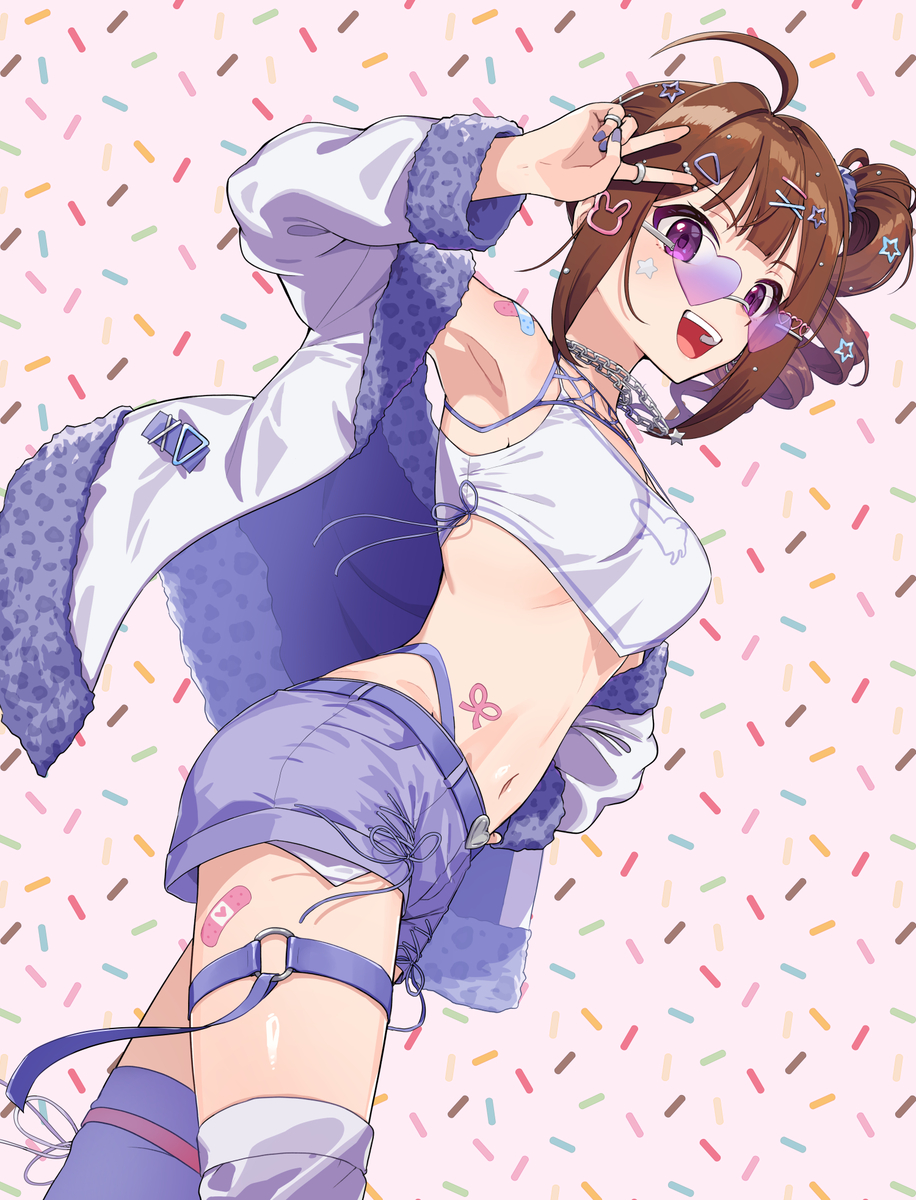 This is a pixiv picture whose title is でこらいくtiwns奈緒.