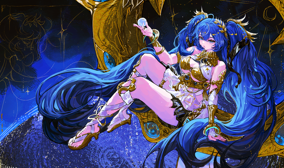 This is a pixiv picture whose title is 💙🌙.