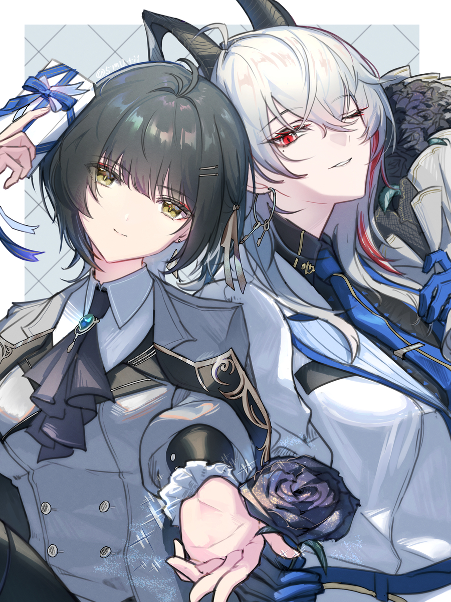 This is a pixiv picture whose title is ホワイトデーを祝うザンニーと漂泊者.