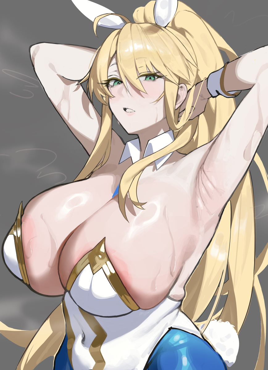 This is a pixiv picture whose title is 兔女郎枪呆.