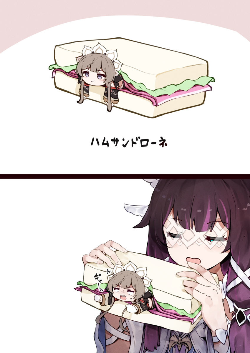 This is a pixiv picture whose title is ハムで挟んだサンドローネ.