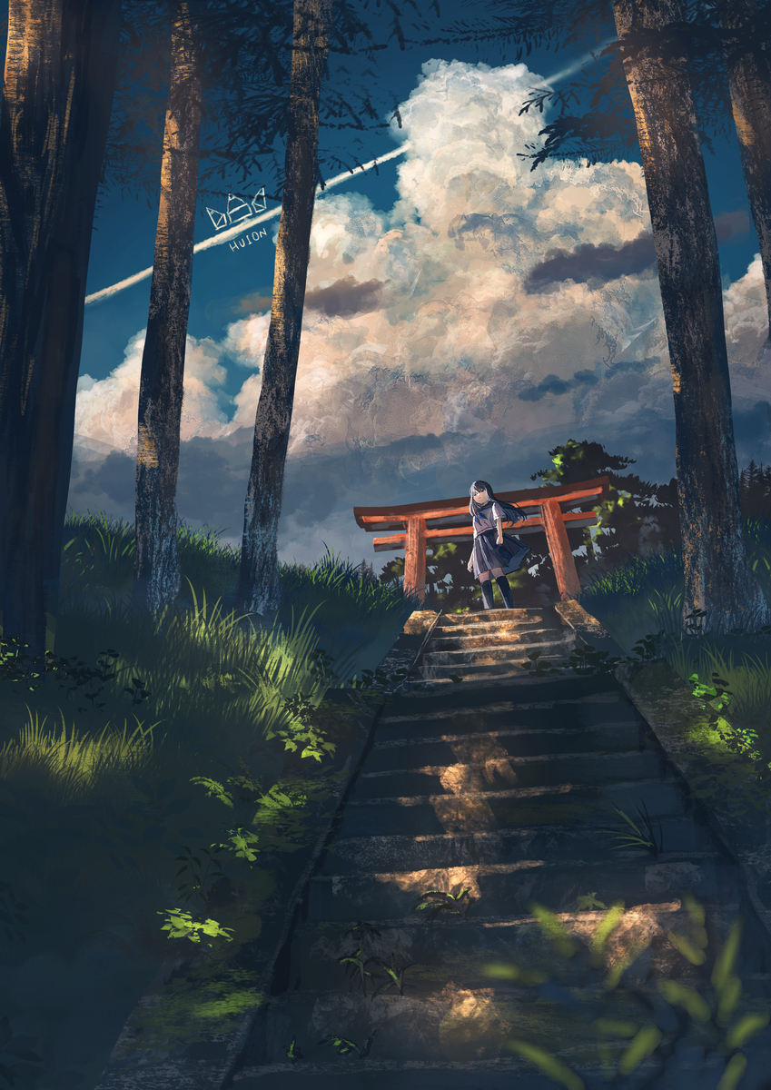 This is a pixiv picture whose title is 夕立の前.