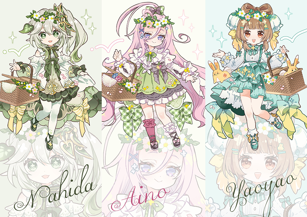 This is a pixiv picture whose title is 【春コミグッズ】ピクニックアクスタ.