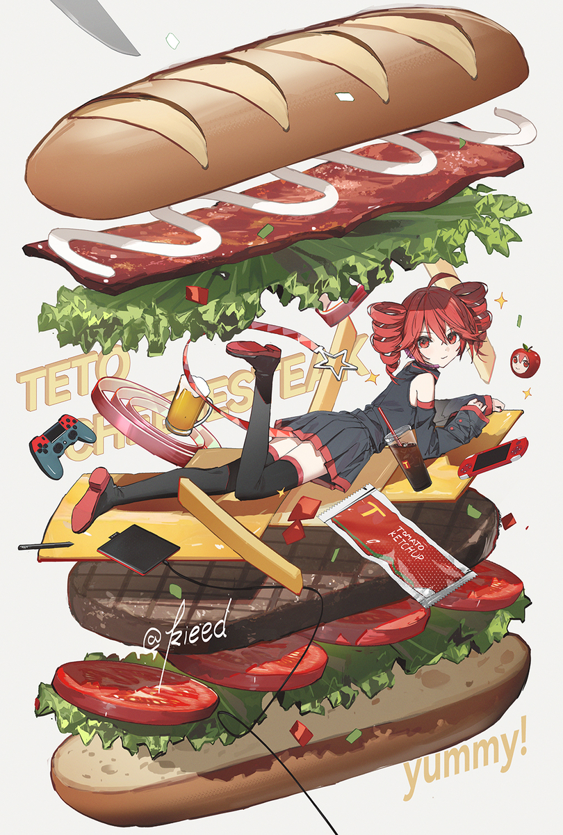 This is a pixiv picture whose title is 🍔.