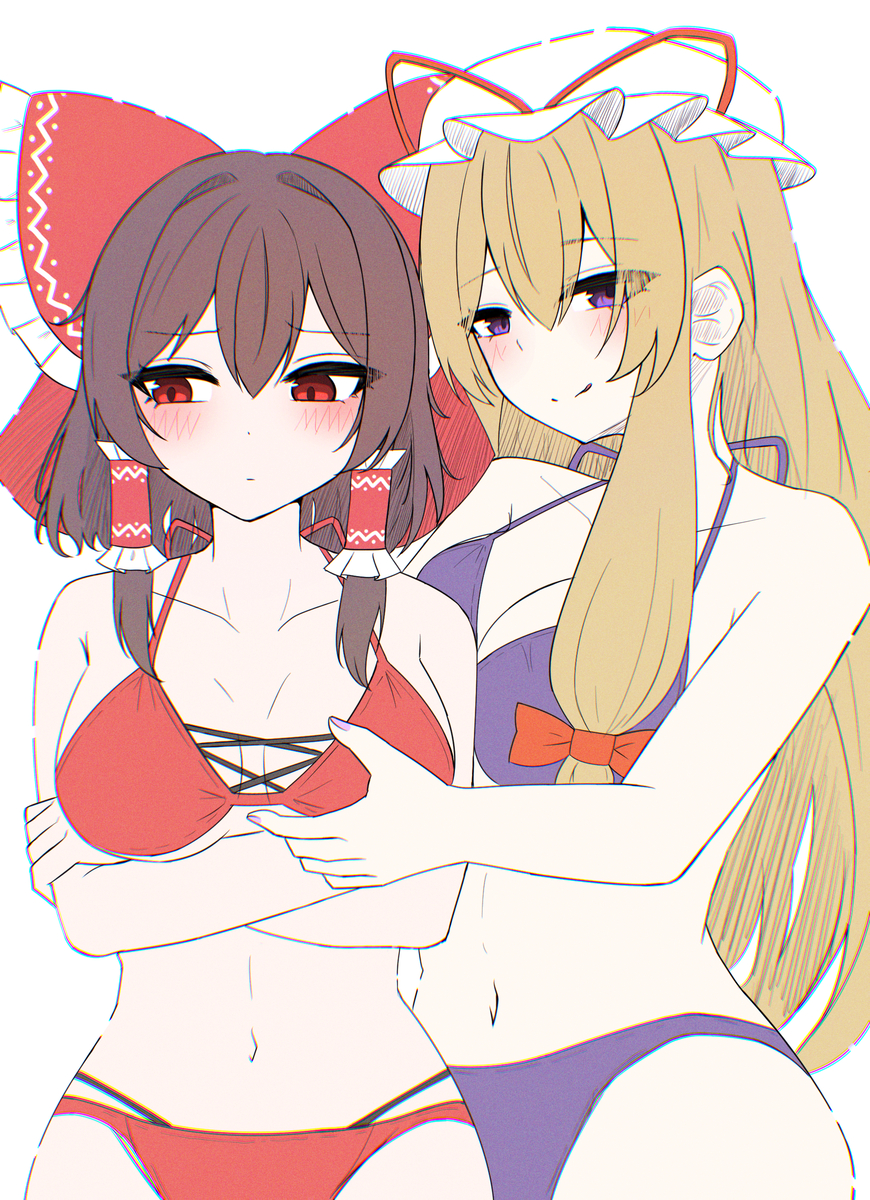 This is a pixiv picture whose title is 霊夢と紫.