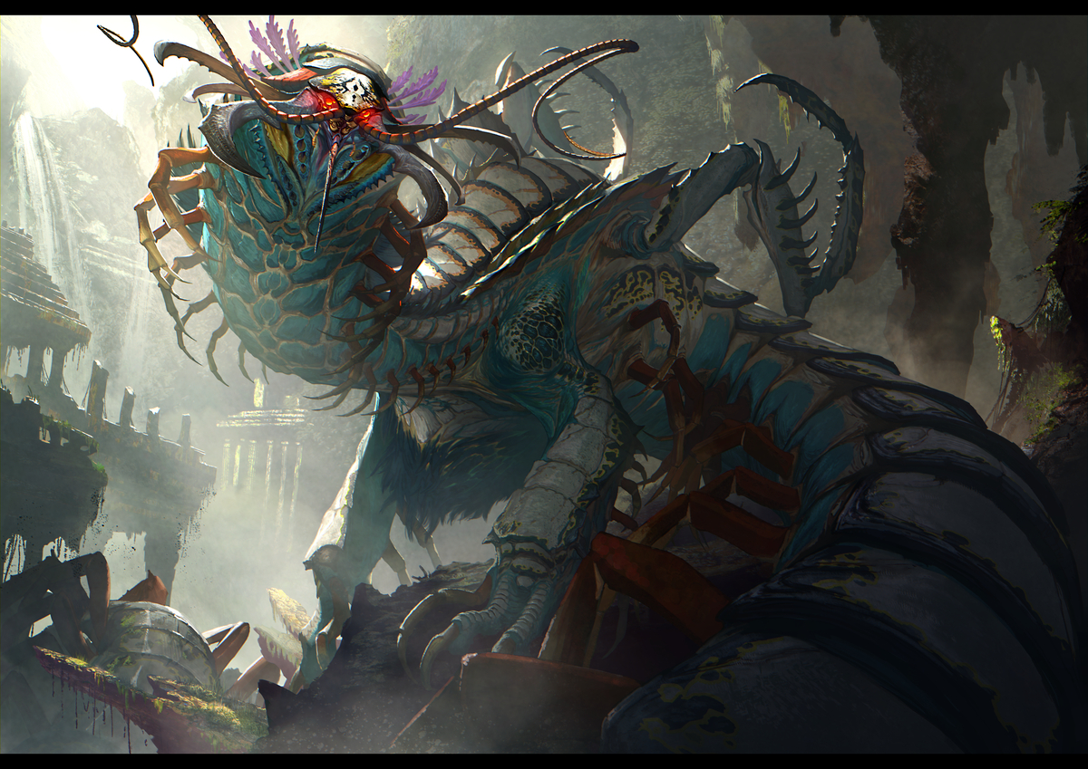 This is a pixiv picture whose title is 古い千脚の聖獣.
