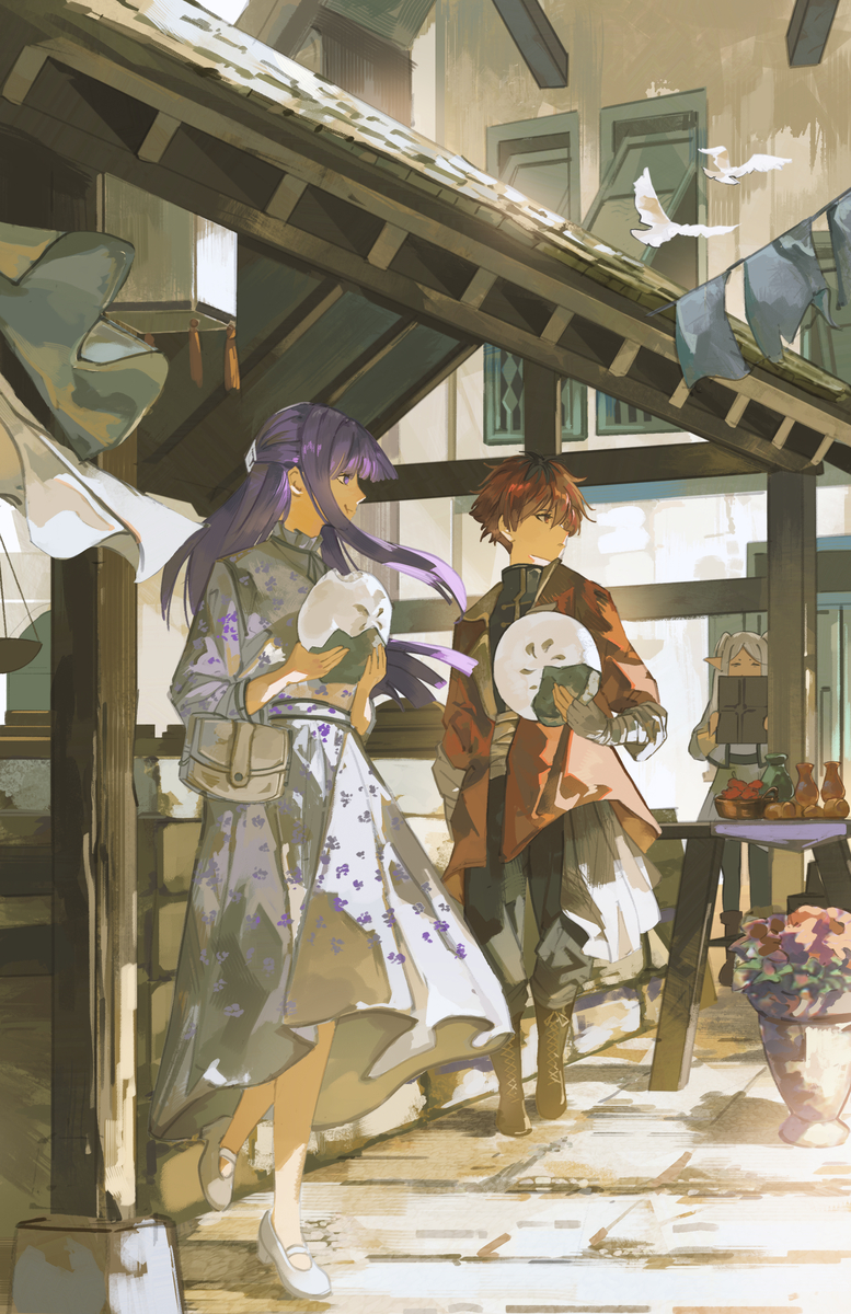 This is a pixiv picture whose title is Fern & Stark Date.