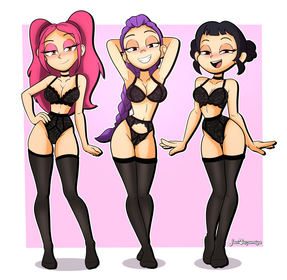 This is a pixiv picture whose title is Fanbox Reward - Demon Hunters.