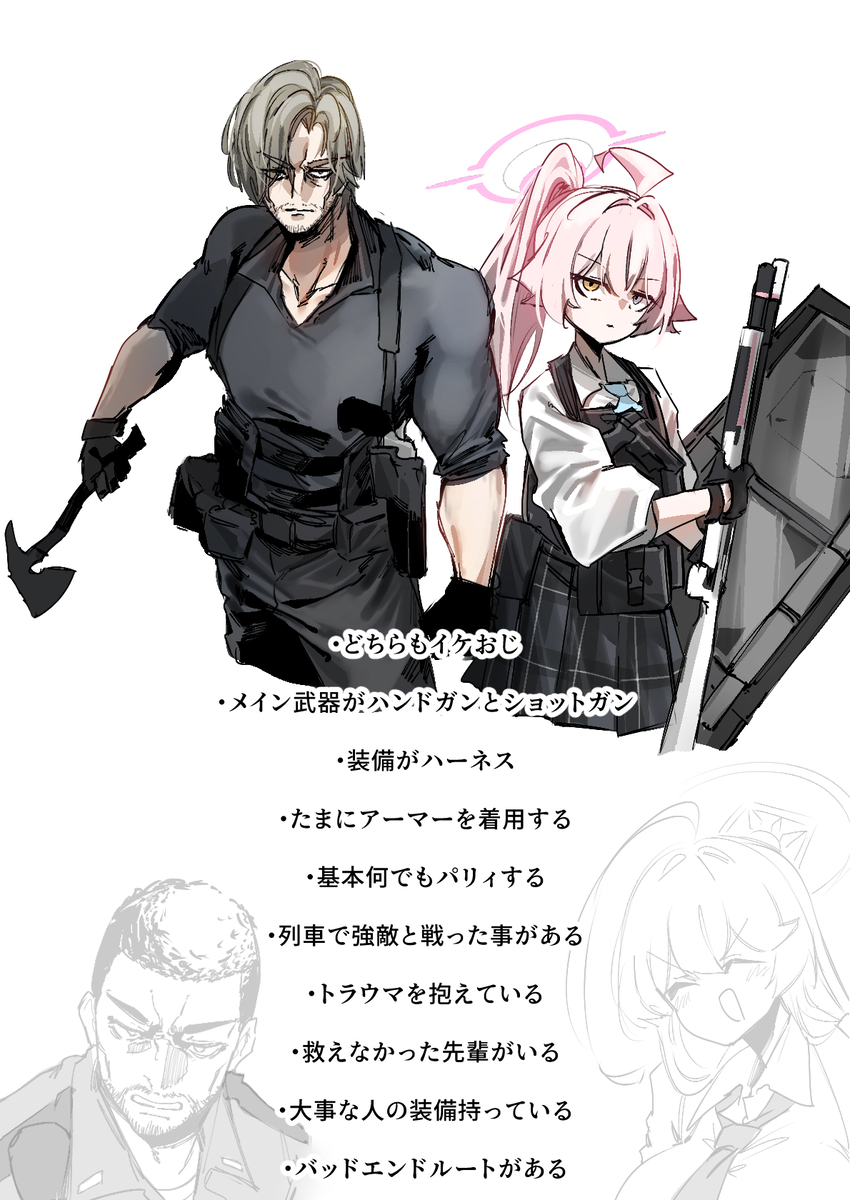 This is a pixiv picture whose title is レオンとホシノの共通点.