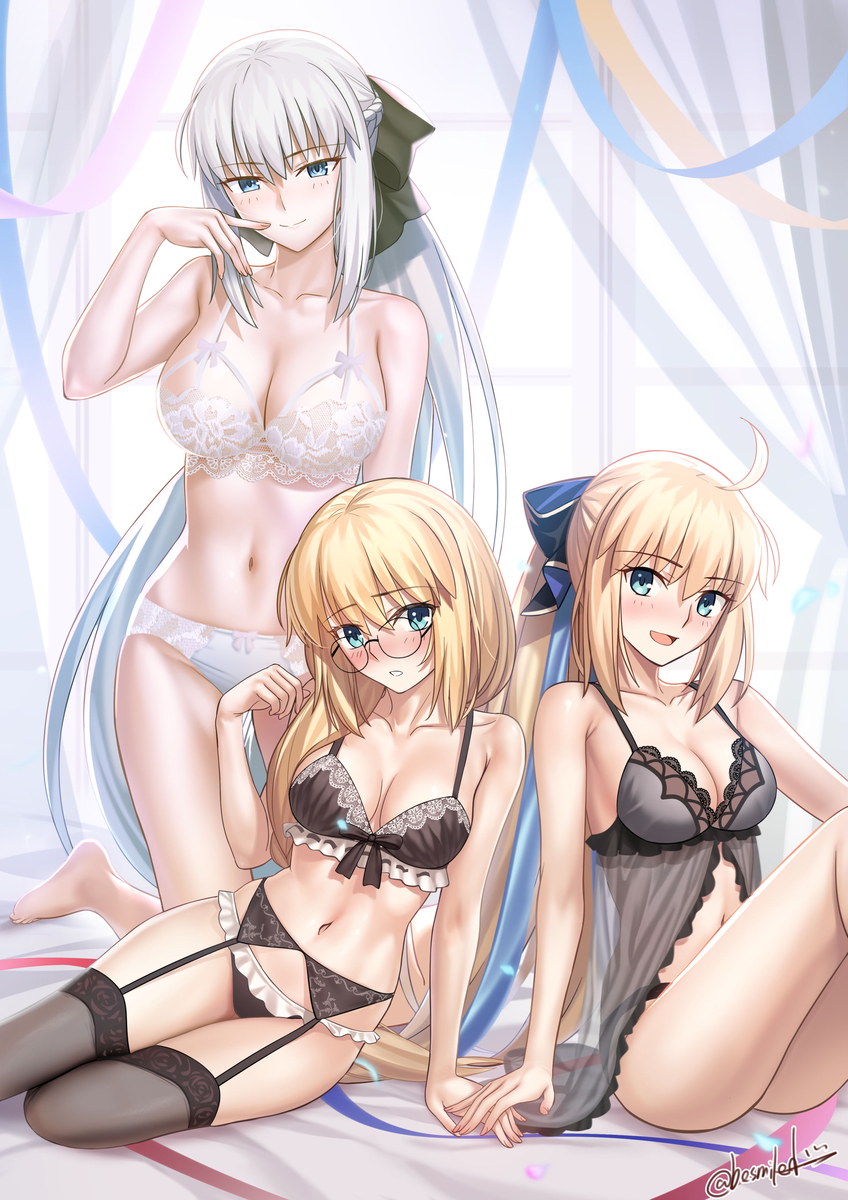 This is a pixiv picture whose title is Tonelico~ 💙💛🤍.