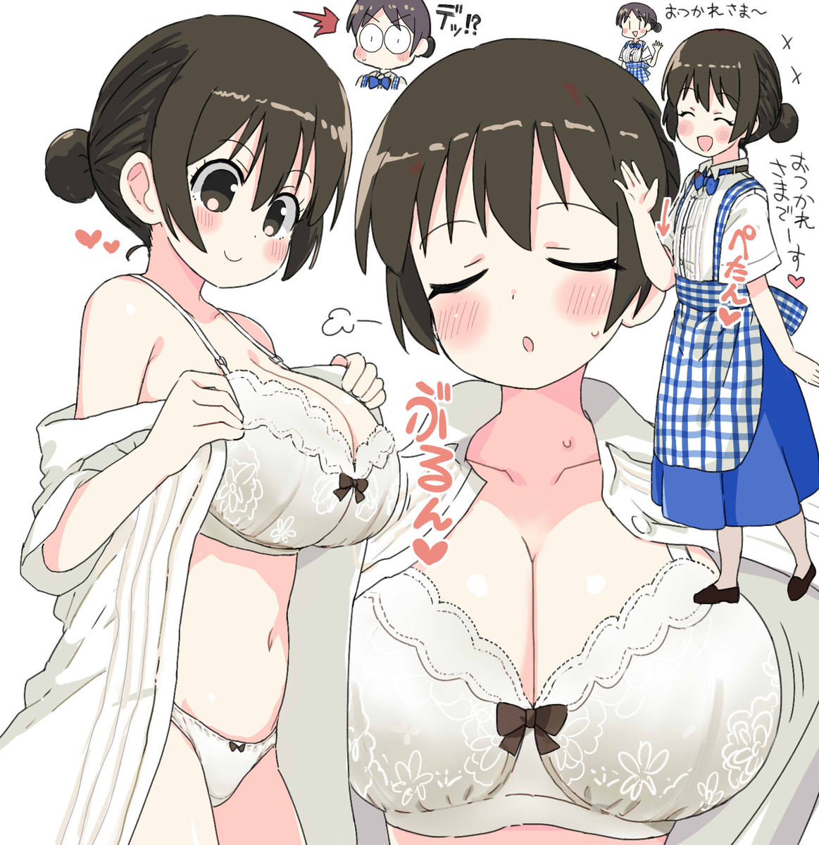 This is a pixiv picture whose title is 脱いだらすごかった神戸屋のお姉さん.