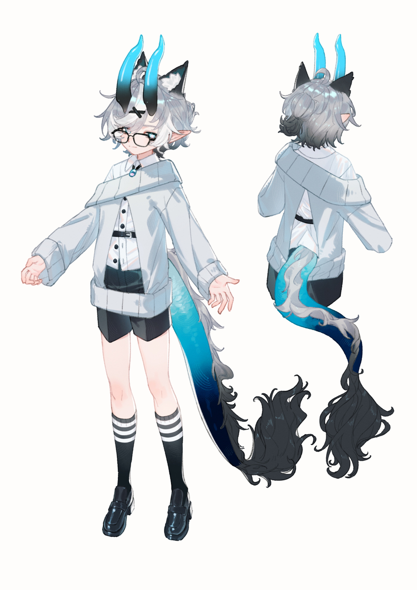 This is a pixiv picture whose title is 角猫.