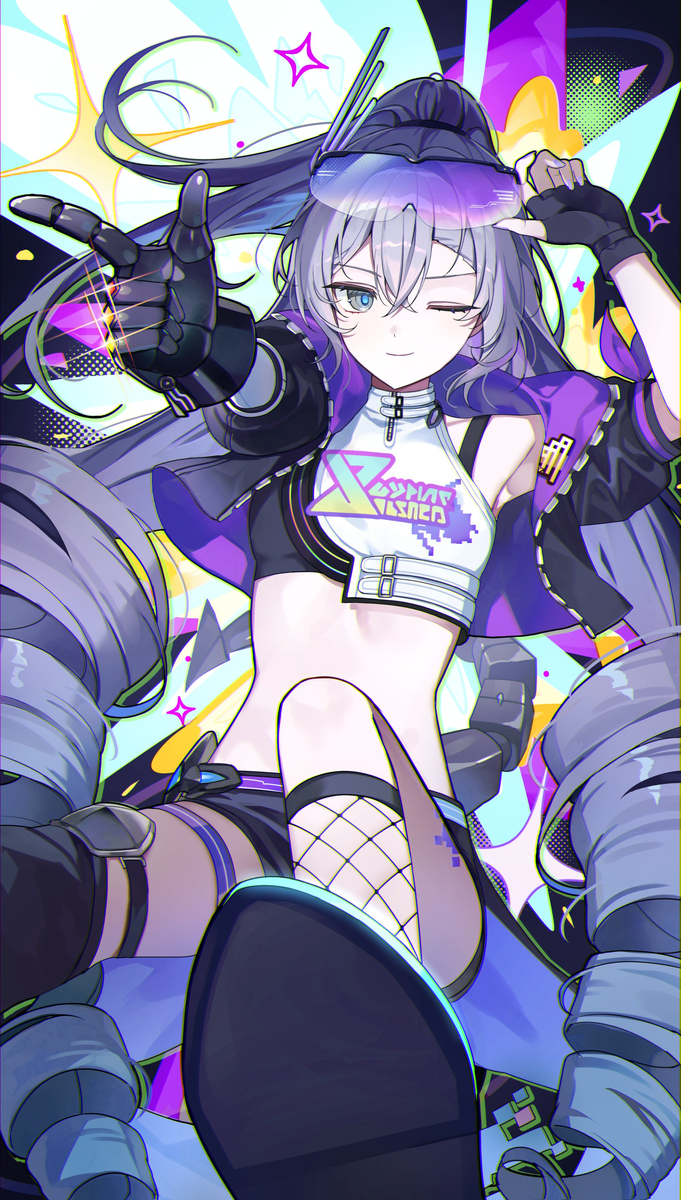 This is a pixiv picture whose title is 銀狼LV.999.