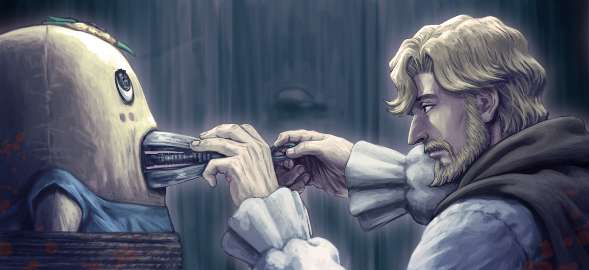 This is a pixiv picture whose title is 苦悩のふなっしー.