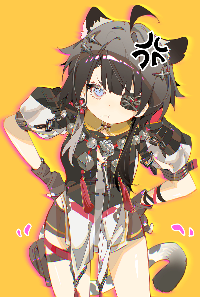 This is a pixiv picture whose title is 老虎尾巴摸不得！.