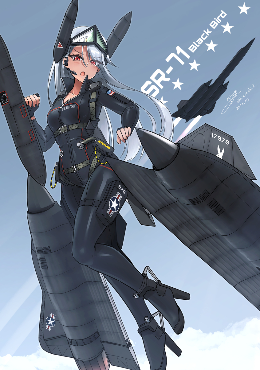 This is a pixiv picture whose title is SR71 ブラックバードちゃん.