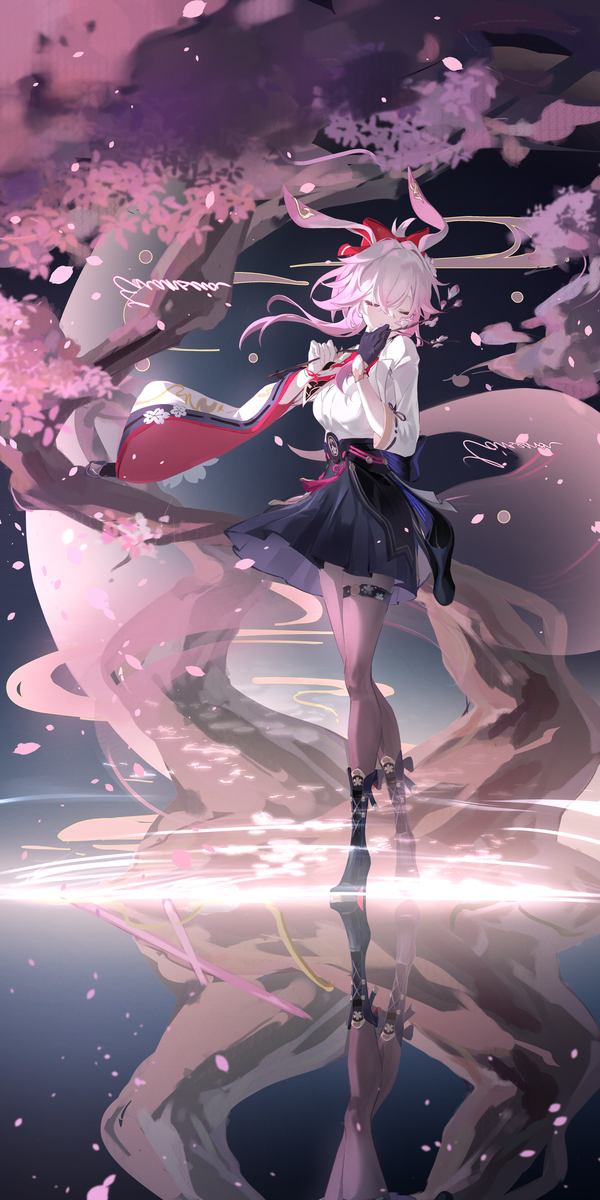 This is a pixiv picture whose title is 水中幻月.