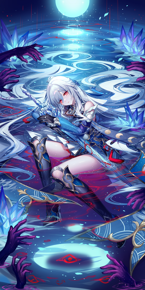 This is a pixiv picture whose title is 🌙.