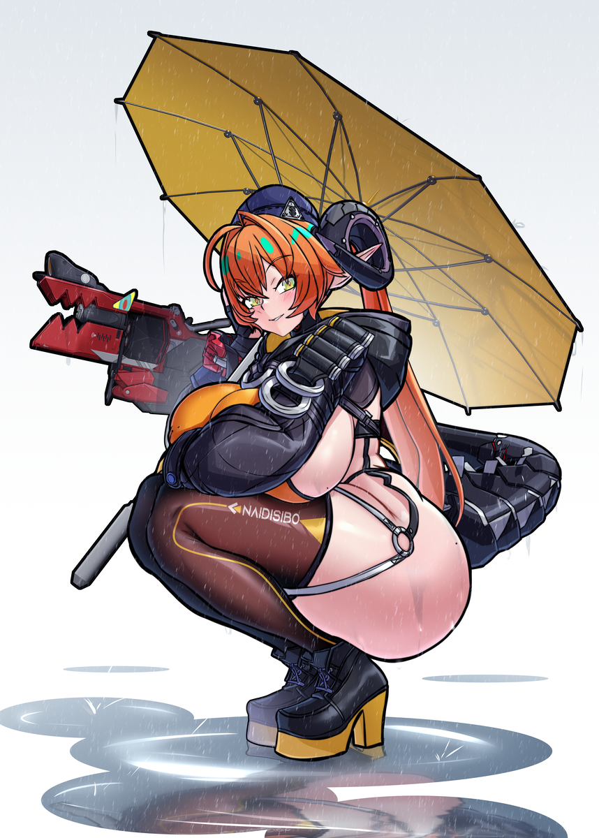 This is a pixiv picture whose title is 雨中的奥菲丝.