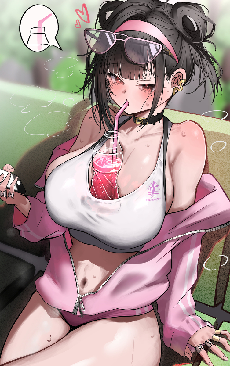 This is a pixiv picture whose title is 「キャプテンも飲みますか♡？」.