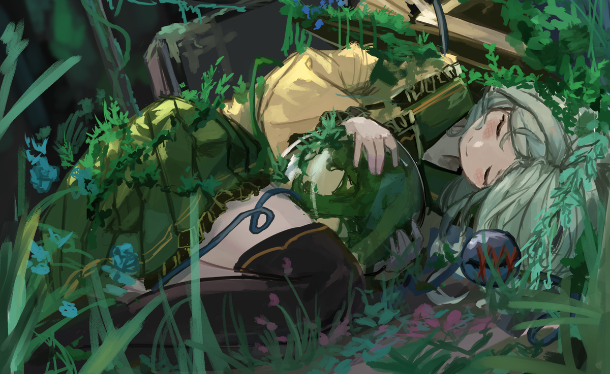 This is a pixiv picture whose title is 森の残骸.