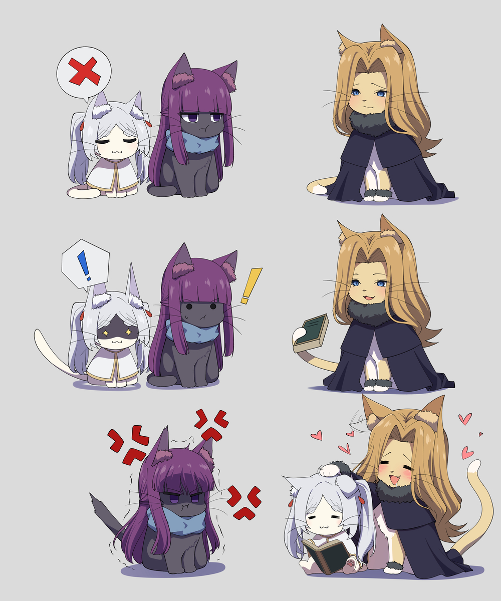 This is a pixiv picture whose title is 🐱💢🐱🐱💕.