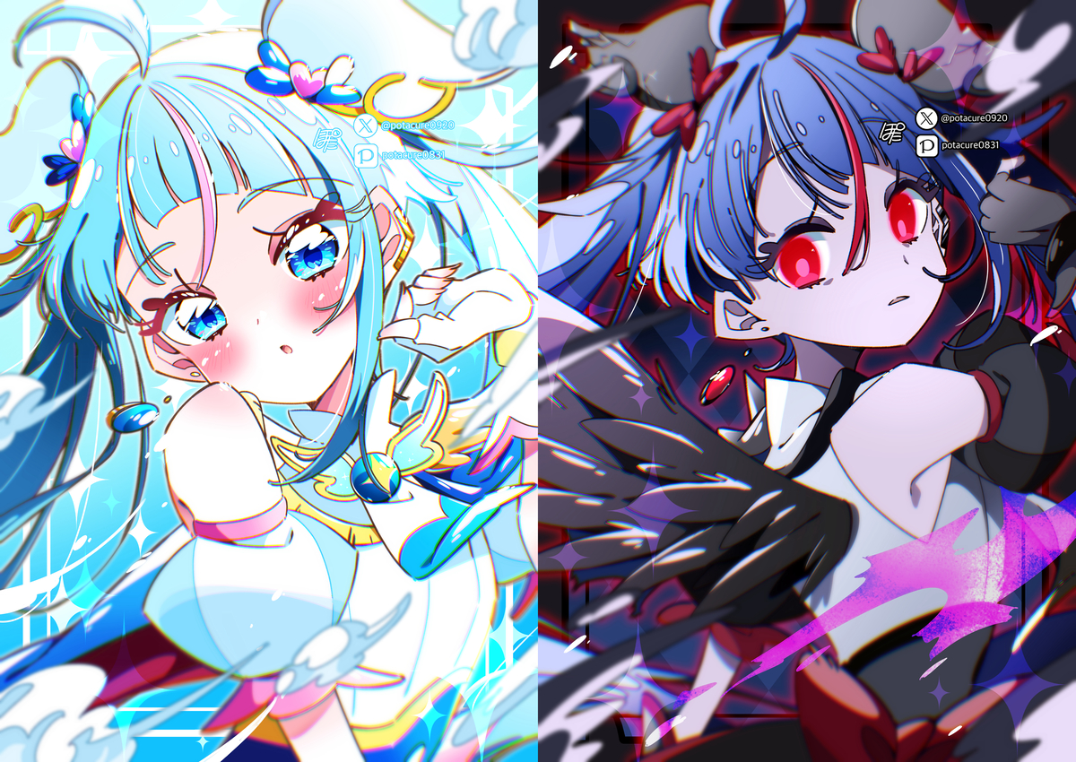 This is a pixiv picture whose title is キュアスカイ/ダークスカイ.